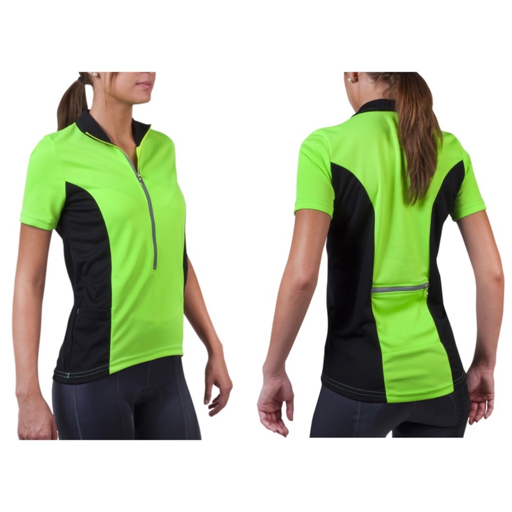 AERO TECH DESIGNS Women’s Specific Cycling Jersey - GREEN/BLACK - Size M